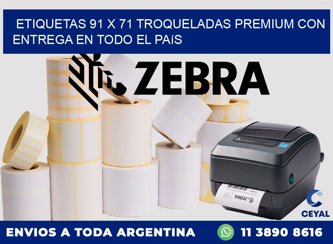 Etiquetas 91 x 71 troqueladas premium con entrega en todo el país