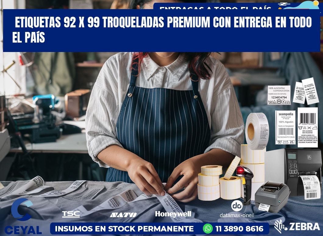 Etiquetas 92 x 99 troqueladas premium con entrega en todo el país