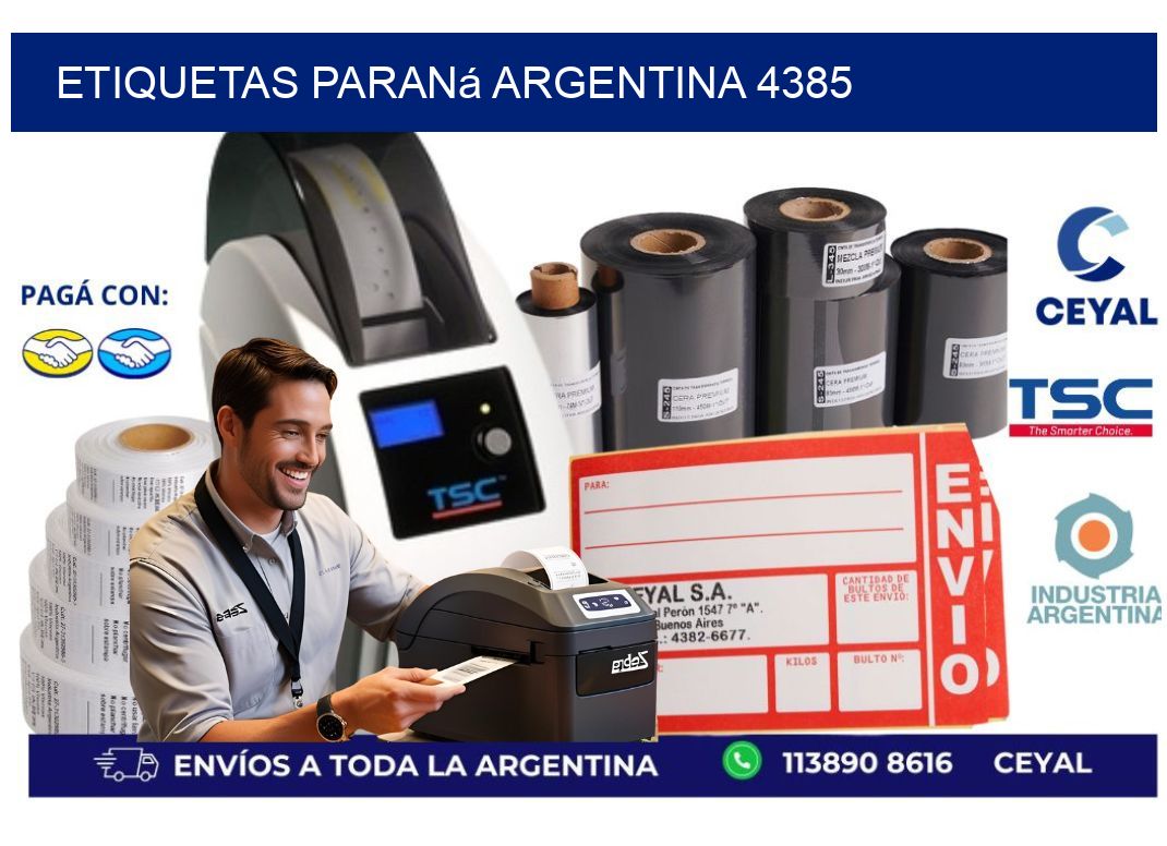Etiquetas Paraná Argentina 4385