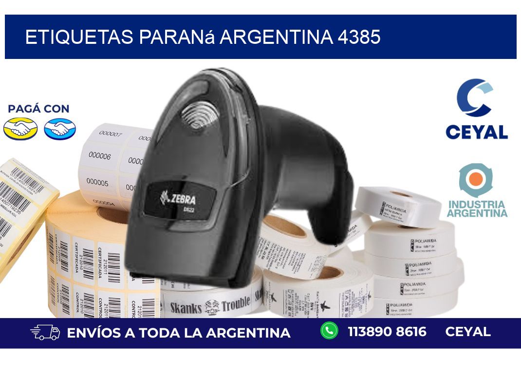 Etiquetas Paraná Argentina 4385