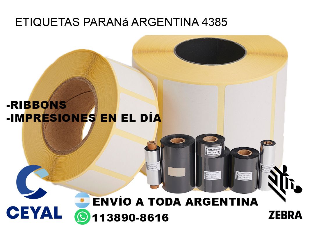 Etiquetas Paraná Argentina 4385