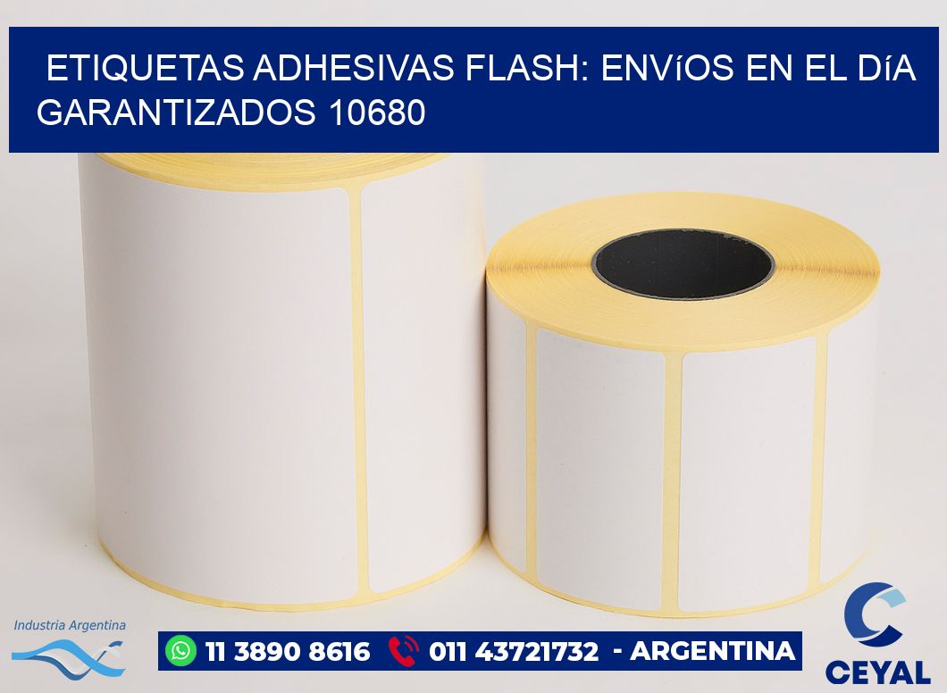 Etiquetas adhesivas Flash: Envíos en el Día Garantizados 10680