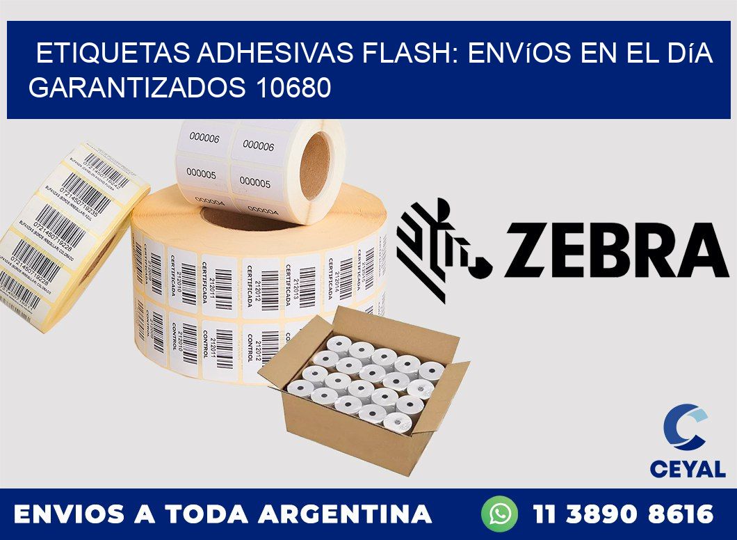 Etiquetas adhesivas Flash: Envíos en el Día Garantizados 10680