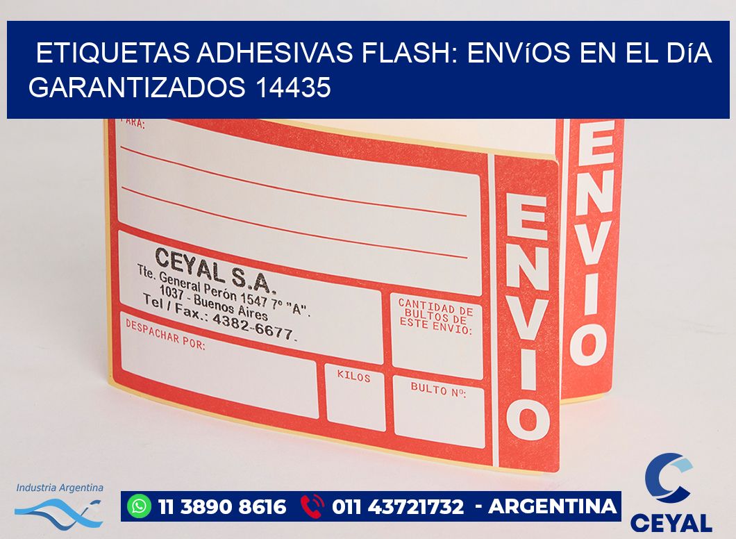 Etiquetas adhesivas Flash: Envíos en el Día Garantizados 14435