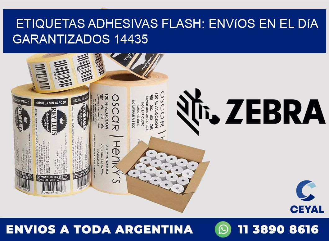 Etiquetas adhesivas Flash: Envíos en el Día Garantizados 14435