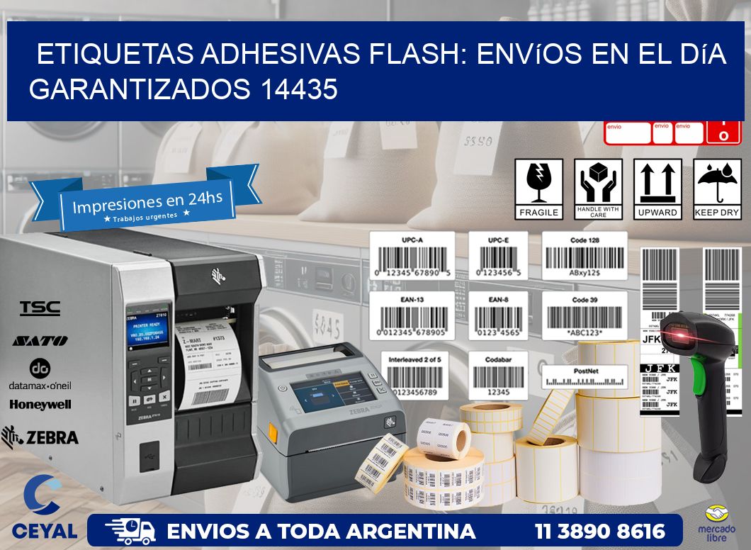 Etiquetas adhesivas Flash: Envíos en el Día Garantizados 14435