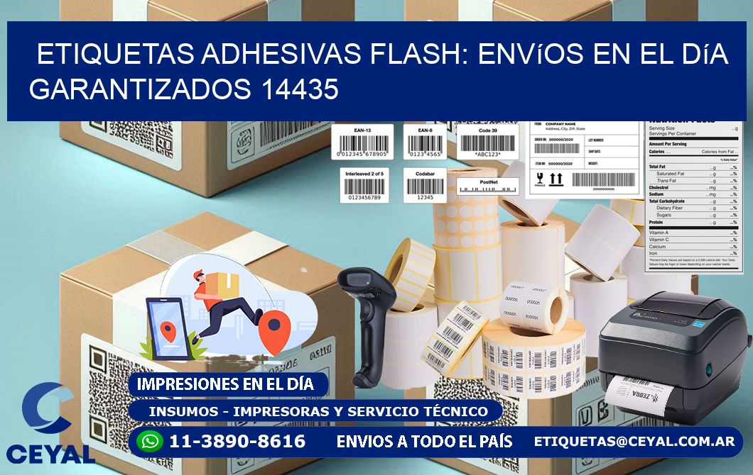 Etiquetas adhesivas Flash: Envíos en el Día Garantizados 14435