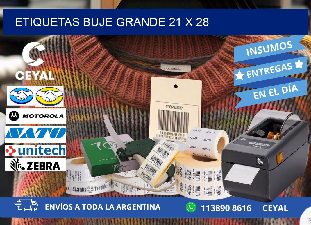 Etiquetas buje grande 21 x 28