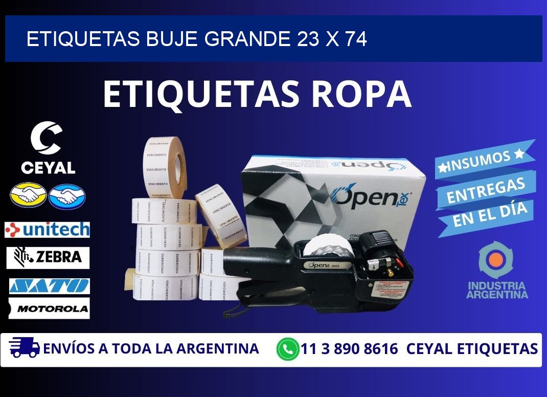 Etiquetas buje grande 23 x 74