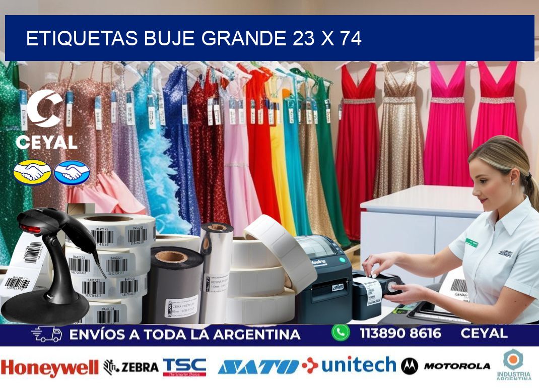 Etiquetas buje grande 23 x 74