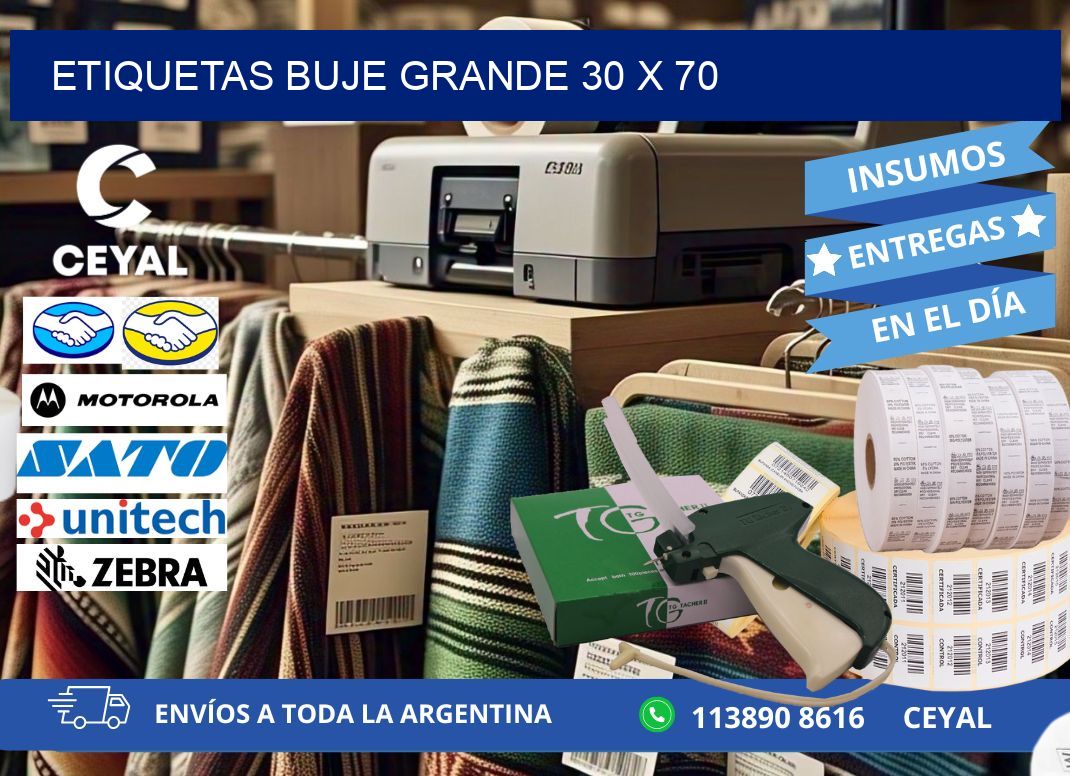 Etiquetas buje grande 30 x 70