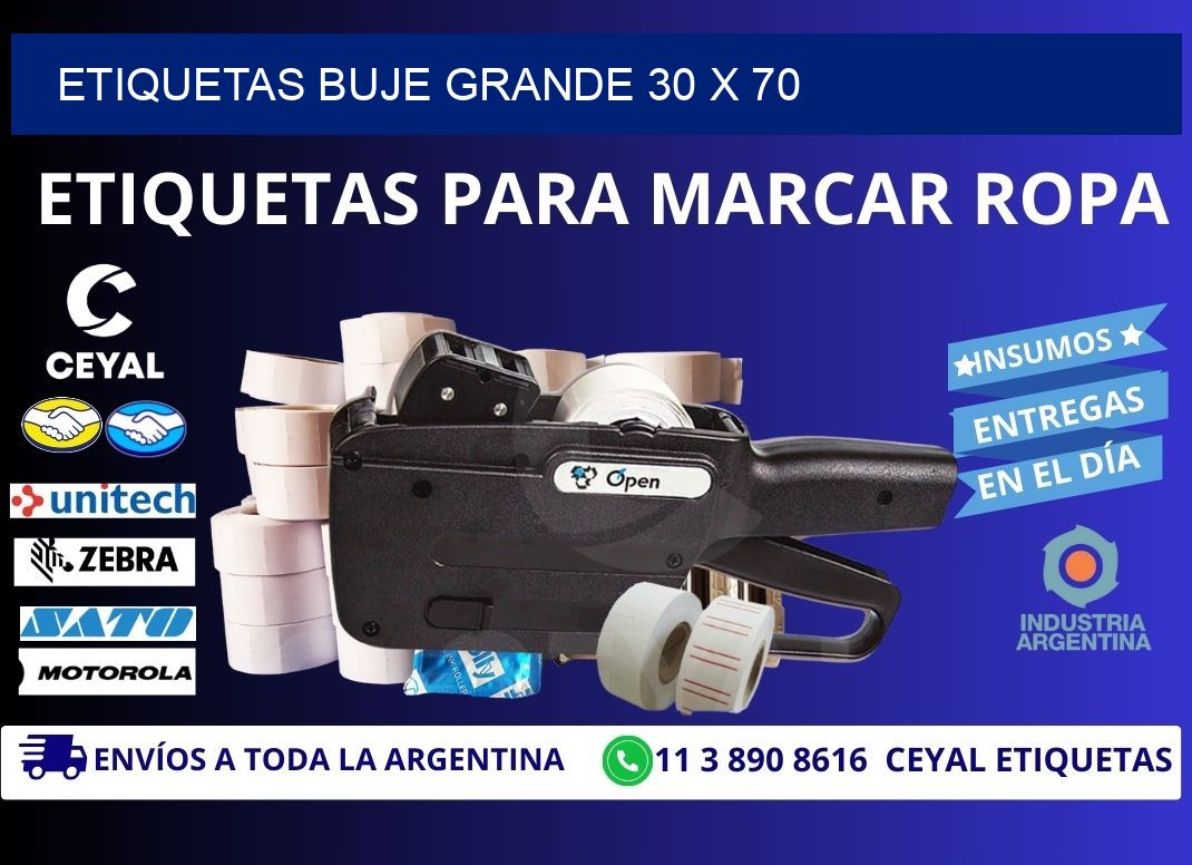 Etiquetas buje grande 30 x 70