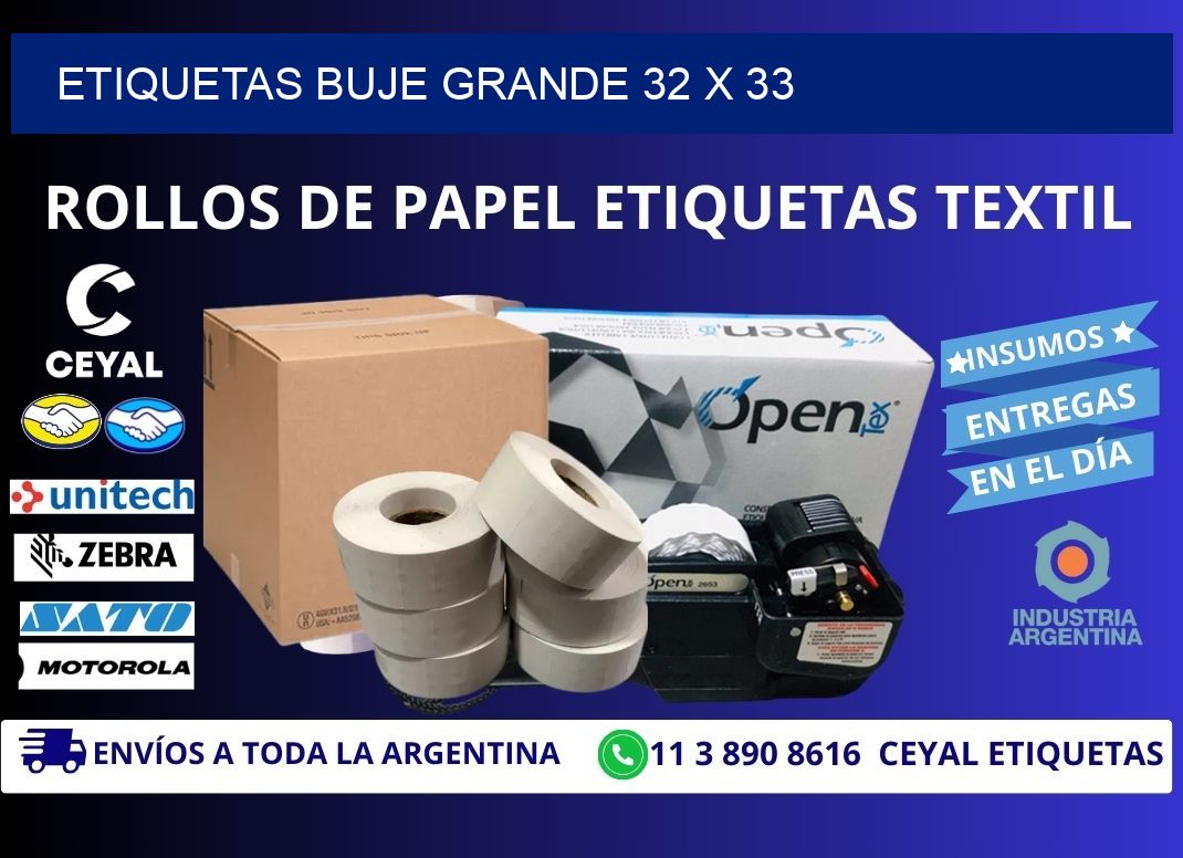 Etiquetas buje grande 32 x 33