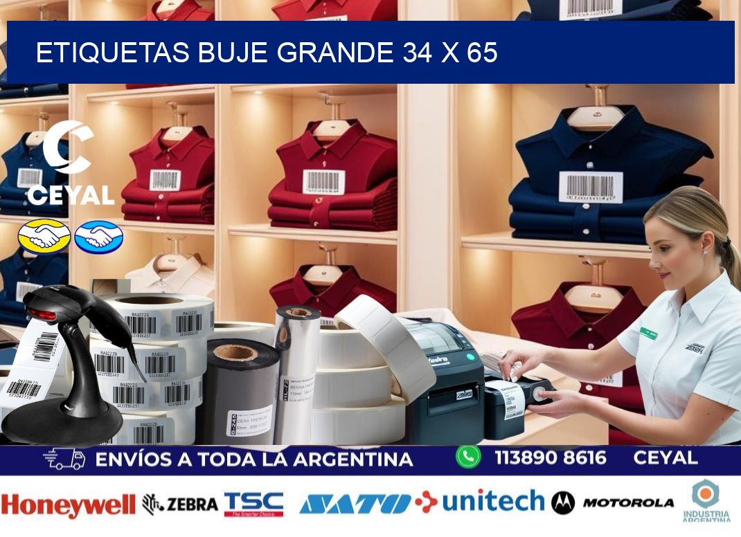Etiquetas buje grande 34 x 65