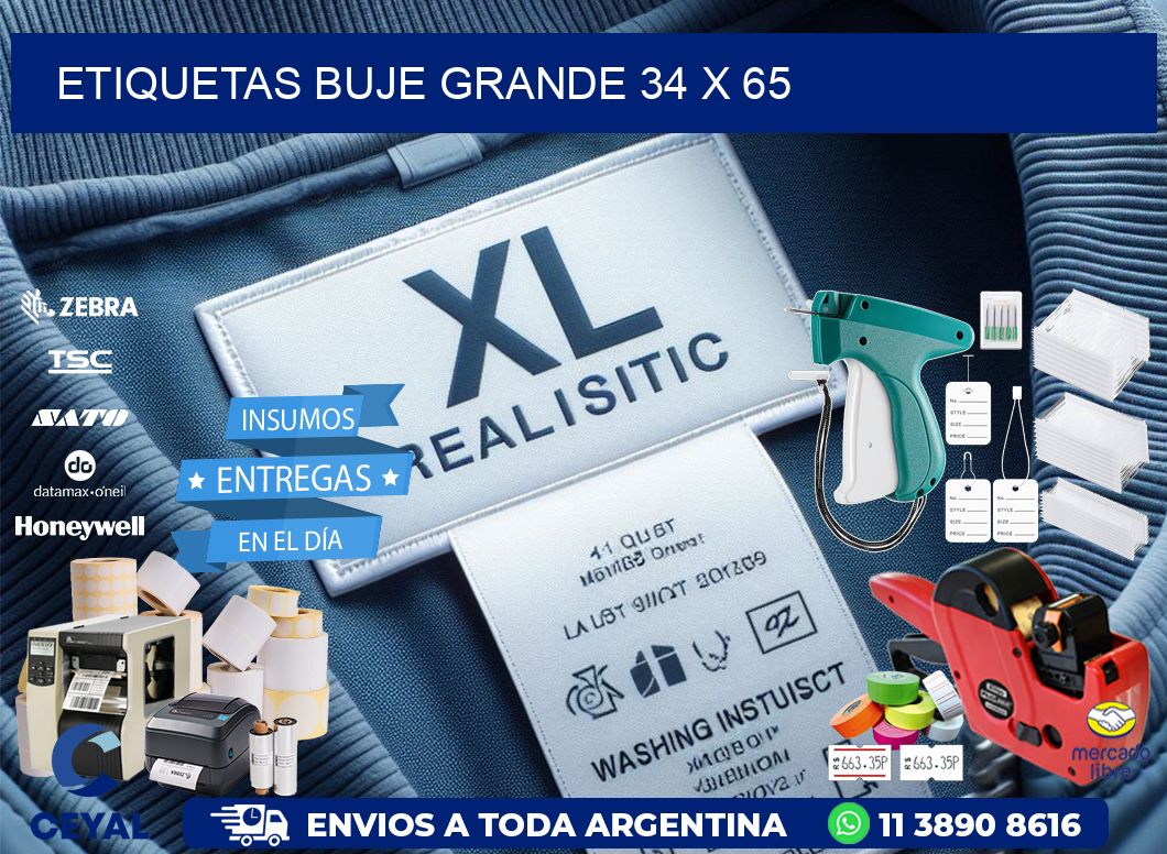 Etiquetas buje grande 34 x 65