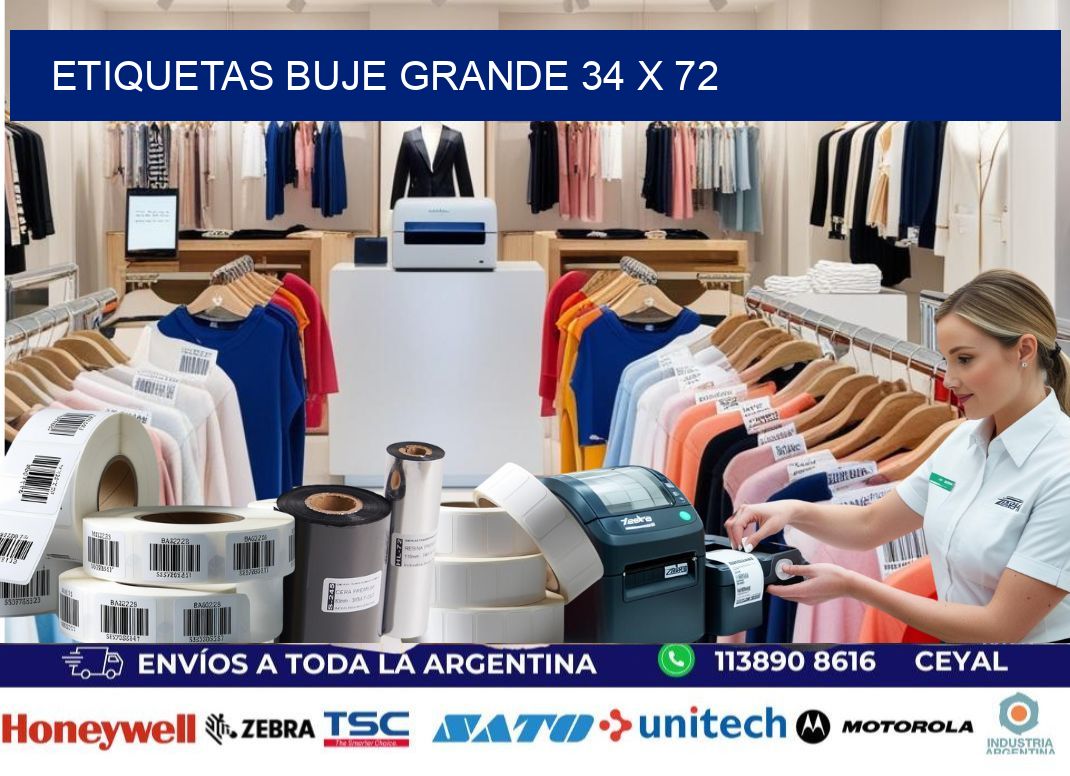 Etiquetas buje grande 34 x 72