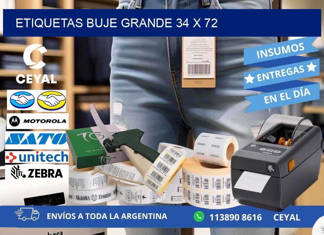 Etiquetas buje grande 34 x 72