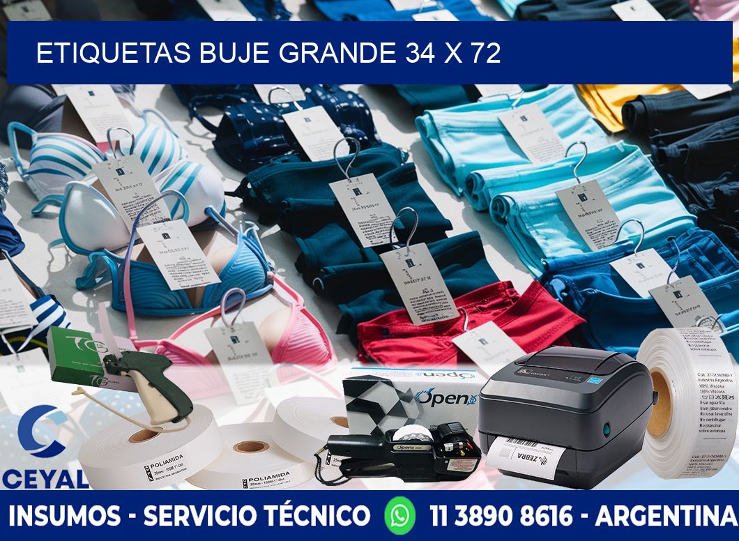 Etiquetas buje grande 34 x 72
