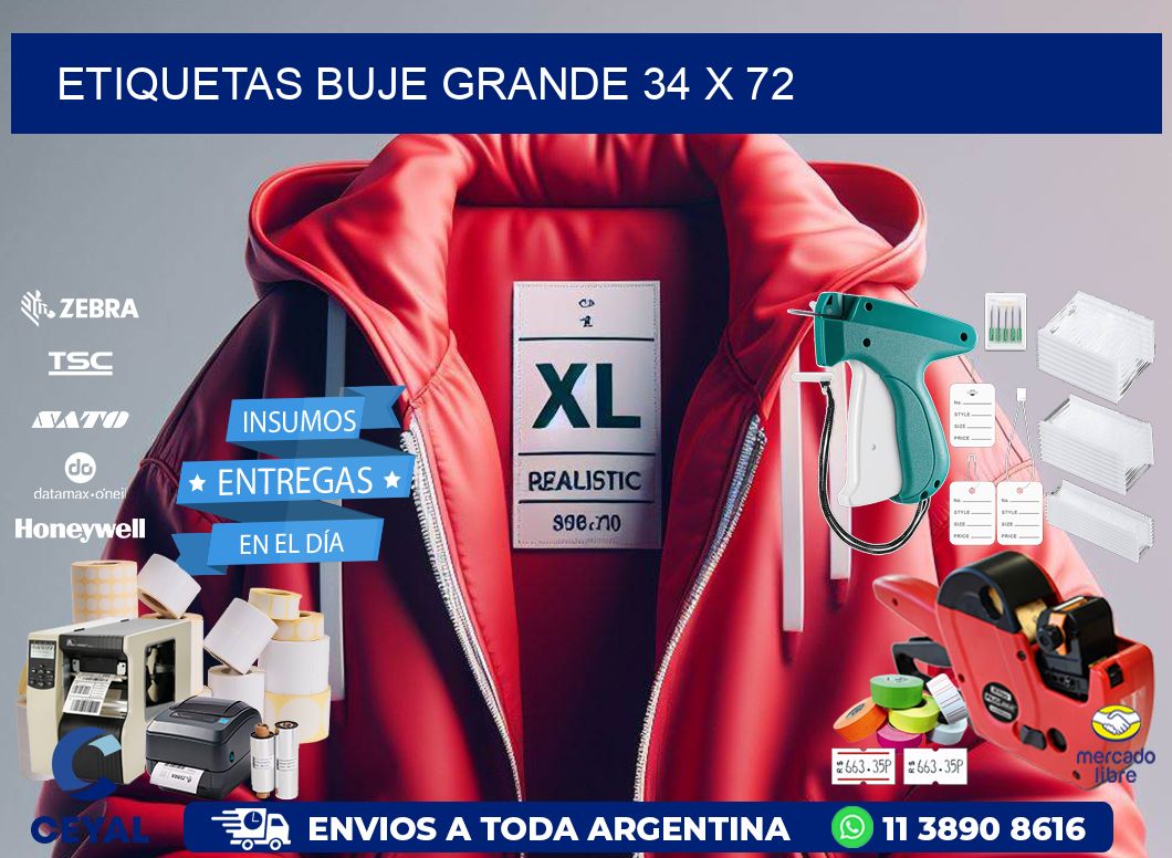 Etiquetas buje grande 34 x 72