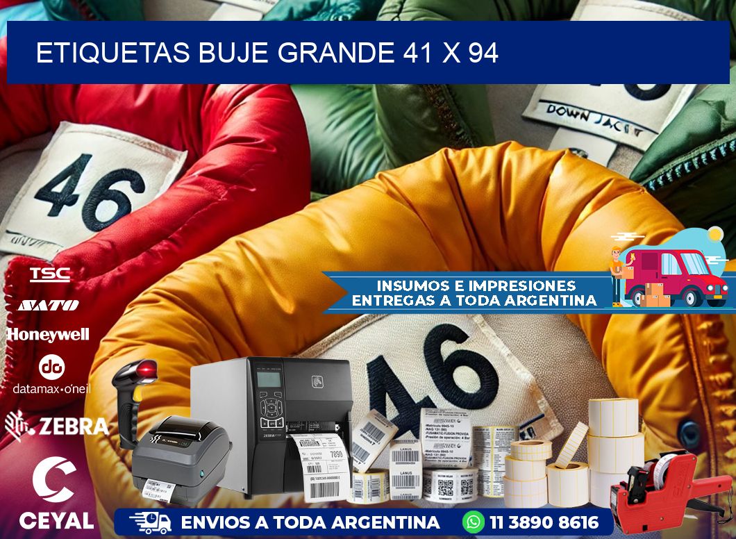 Etiquetas buje grande 41 x 94