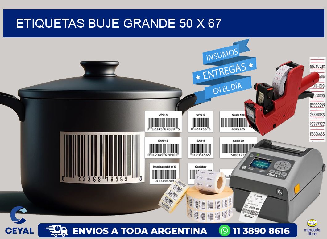 Etiquetas buje grande 50 x 67