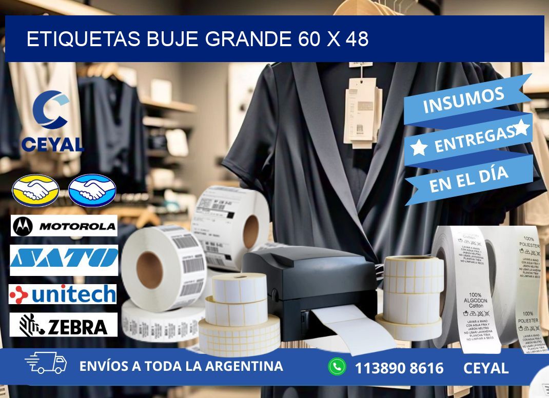 Etiquetas buje grande 60 x 48