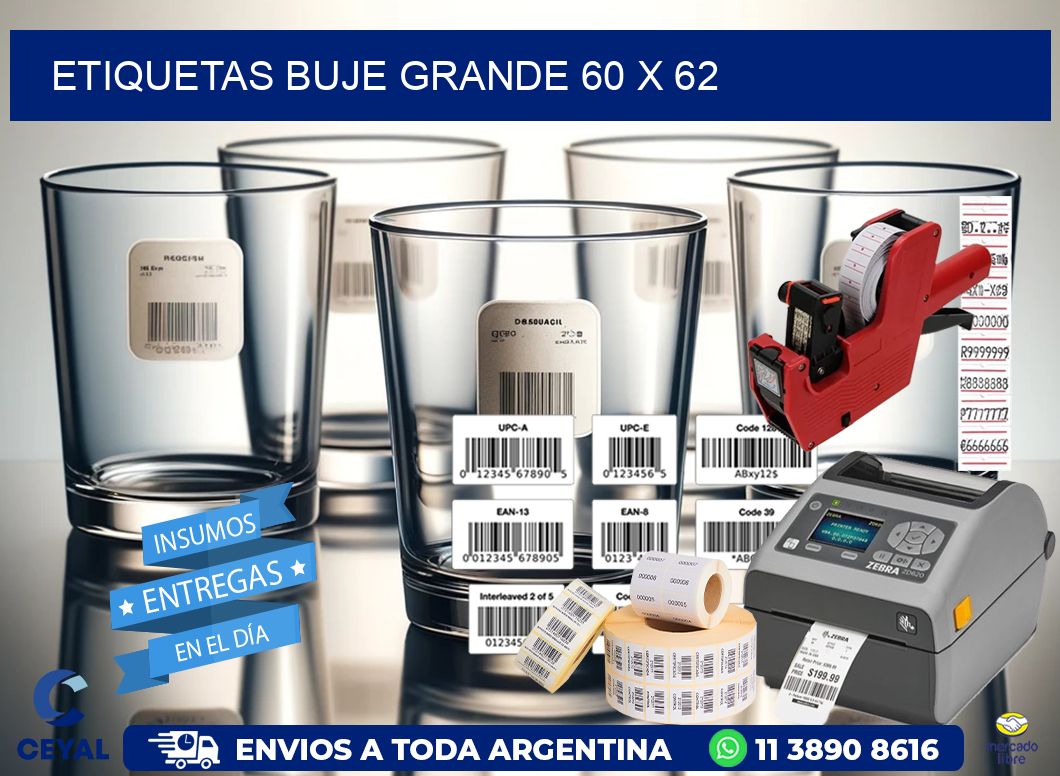 Etiquetas buje grande 60 x 62