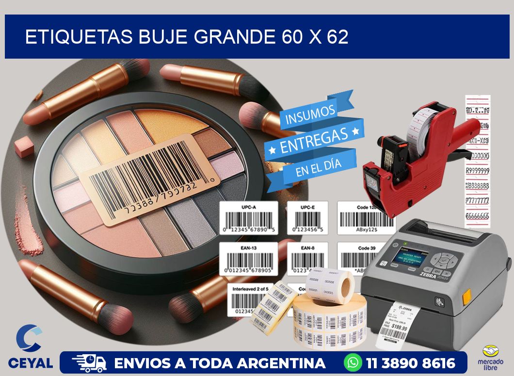 Etiquetas buje grande 60 x 62