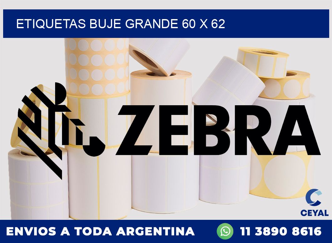 Etiquetas buje grande 60 x 62