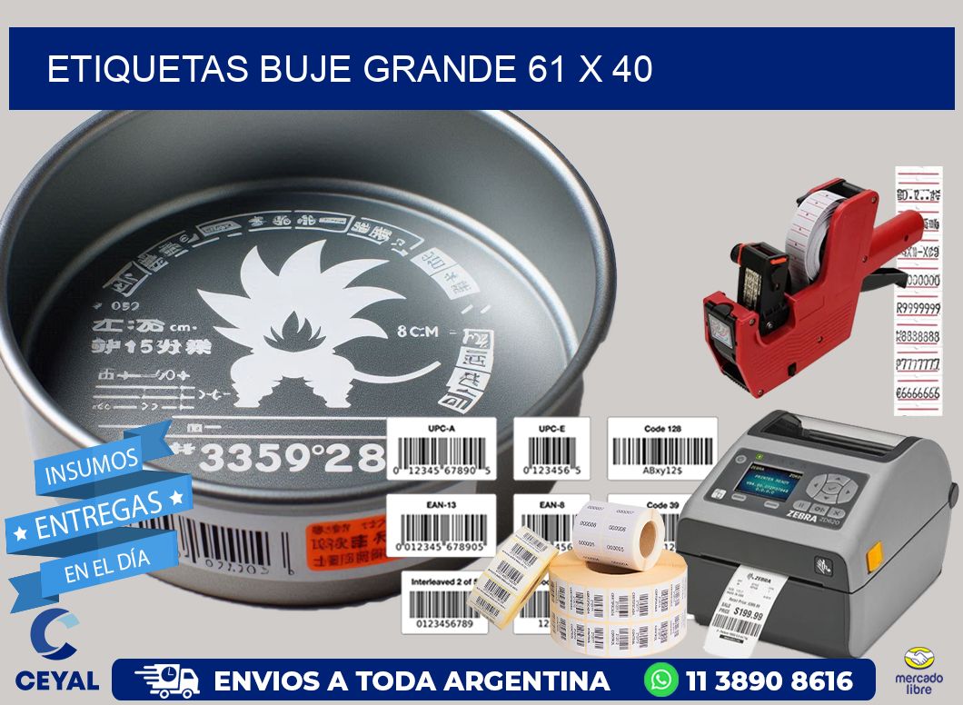 Etiquetas buje grande 61 x 40