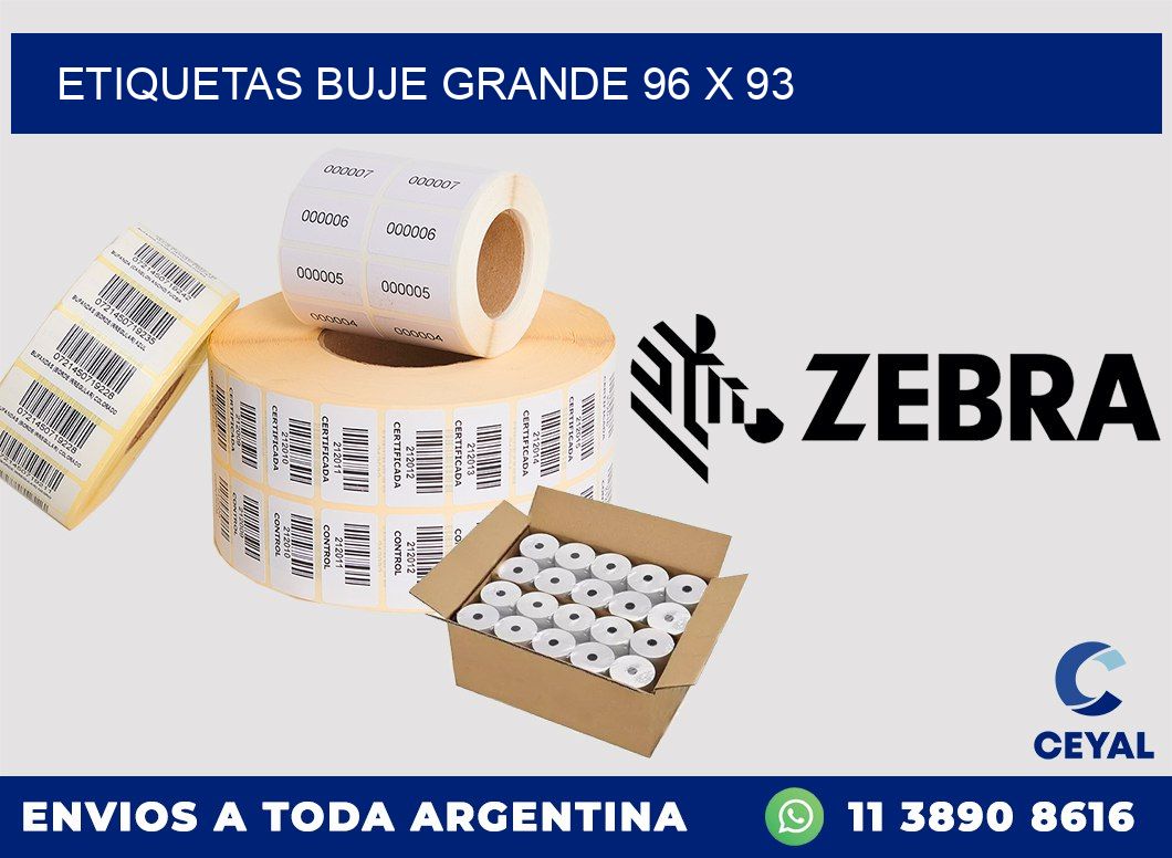 Etiquetas buje grande 96 x 93