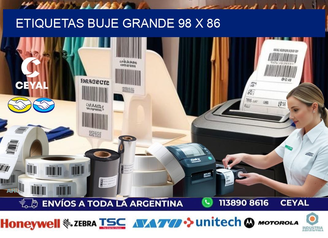 Etiquetas buje grande 98 x 86