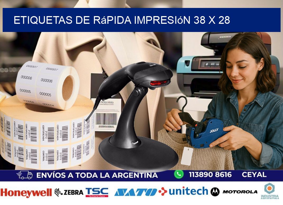 Etiquetas de rápida impresión 38 x 28