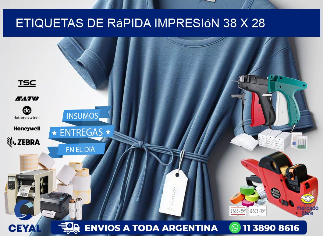 Etiquetas de rápida impresión 38 x 28