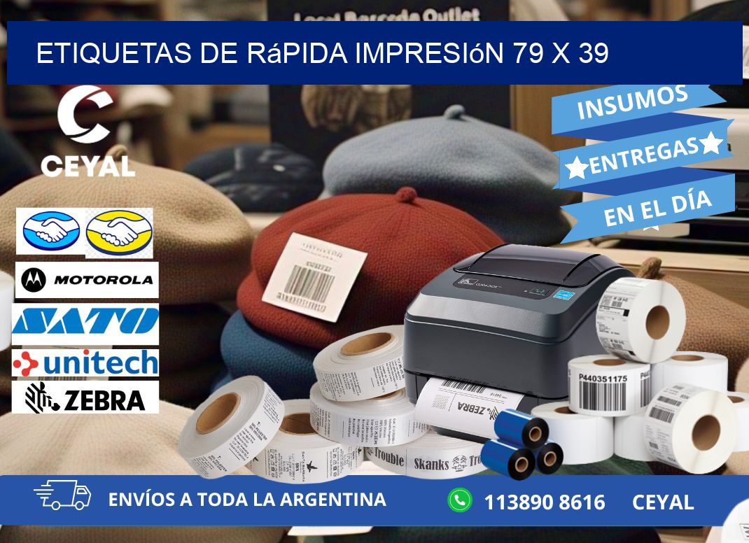 Etiquetas de rápida impresión 79 x 39