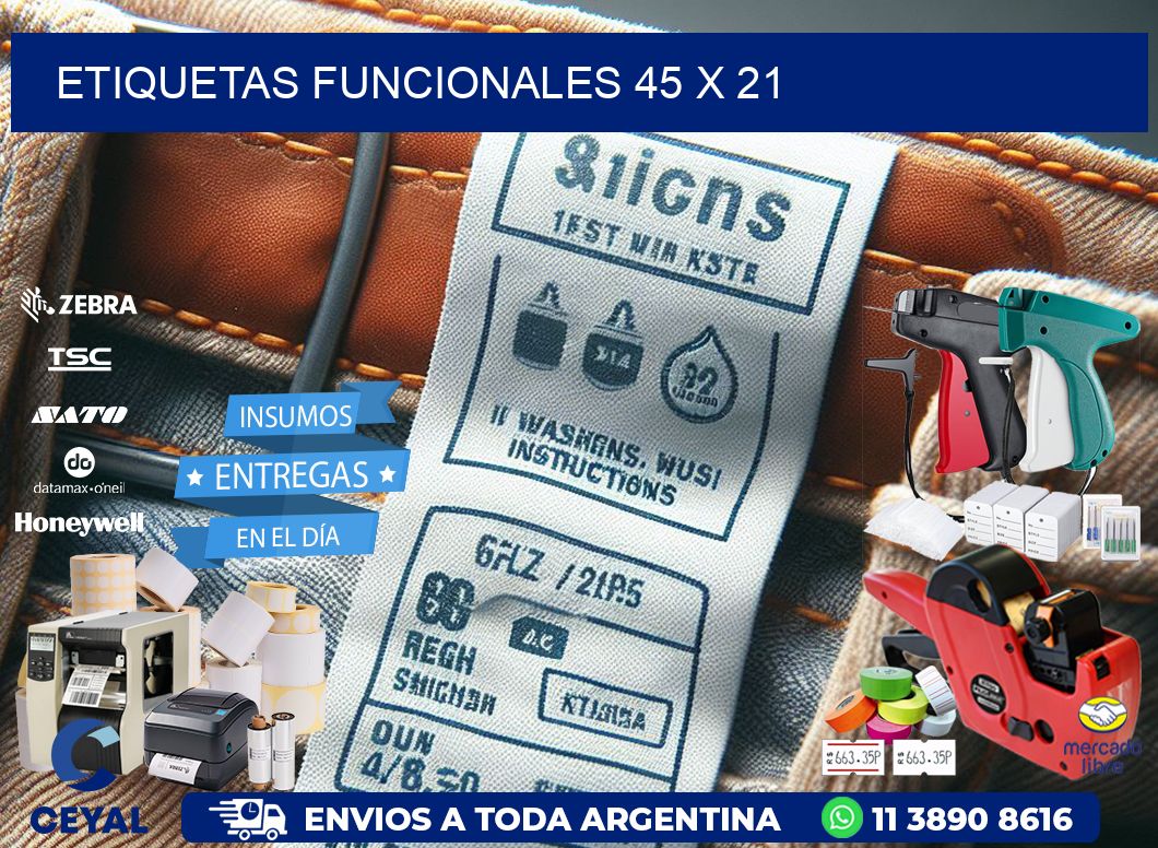 Etiquetas funcionales 45 x 21