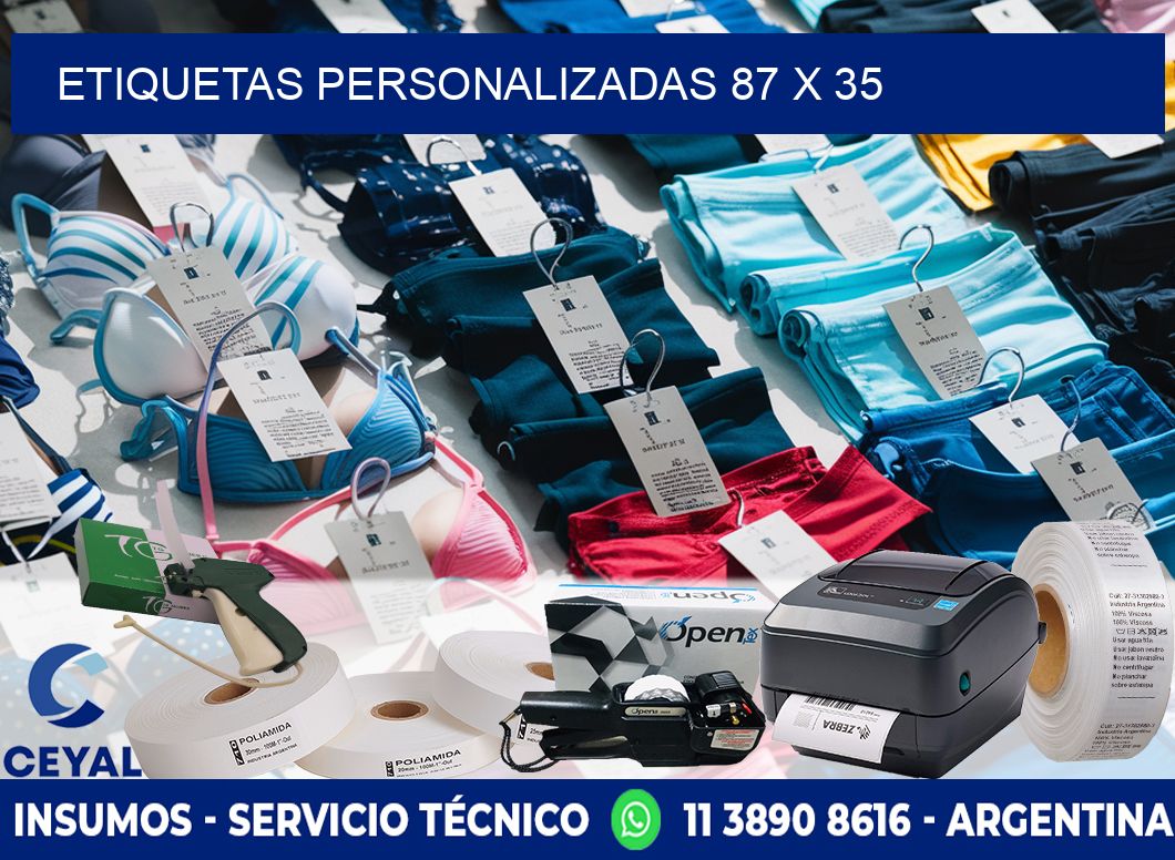 Etiquetas personalizadas 87 x 35
