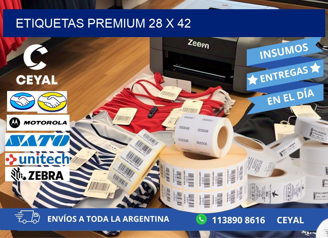 Etiquetas premium 28 x 42