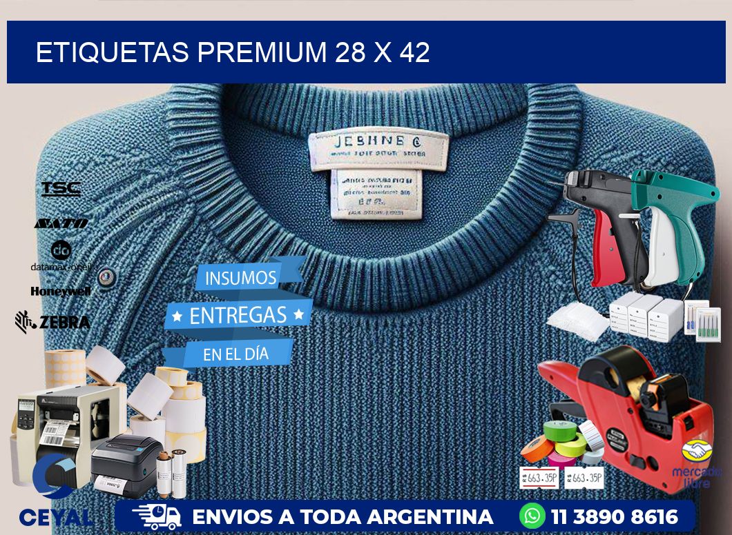 Etiquetas premium 28 x 42
