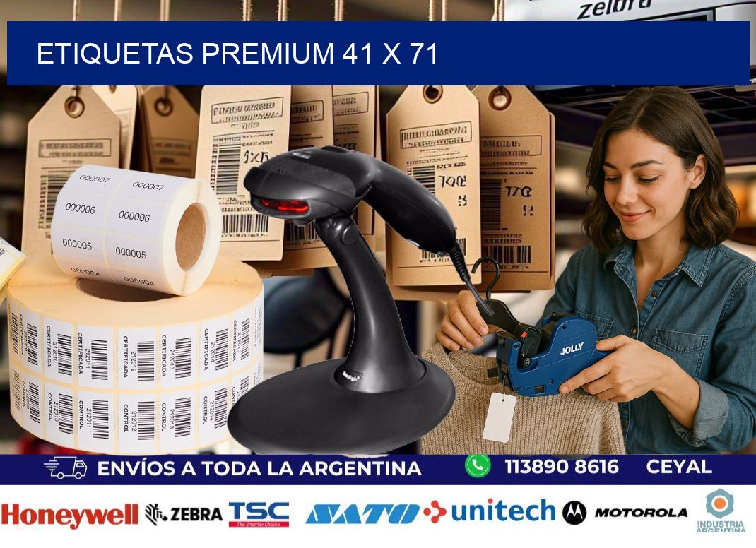 Etiquetas premium 41 x 71