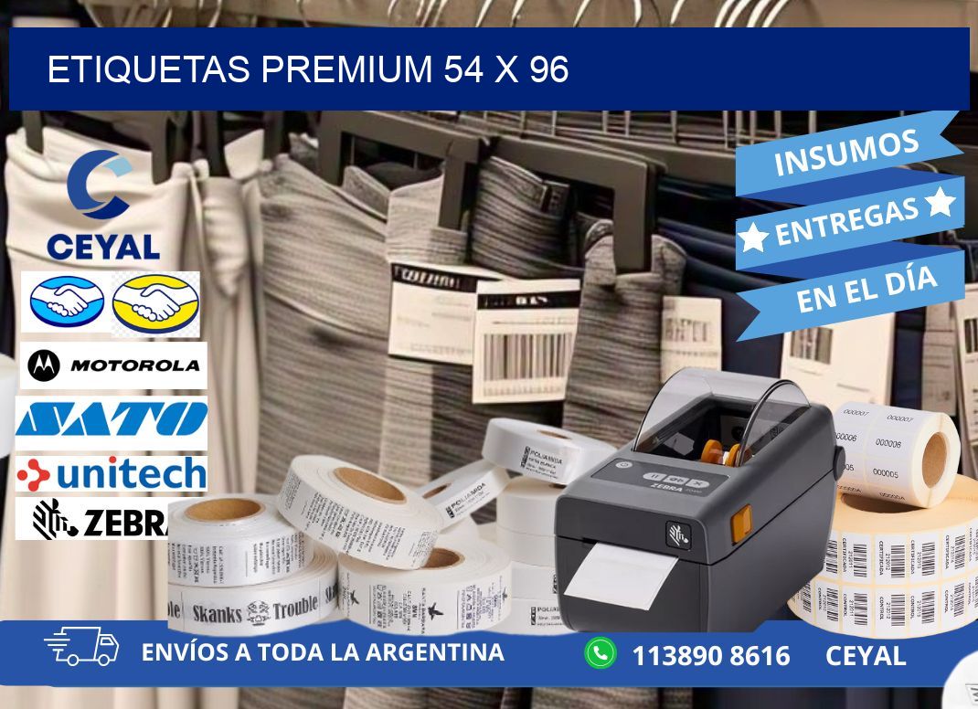 Etiquetas premium 54 x 96