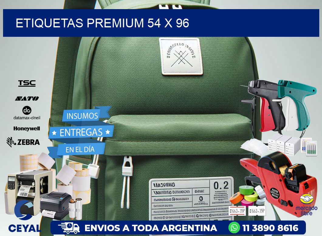 Etiquetas premium 54 x 96