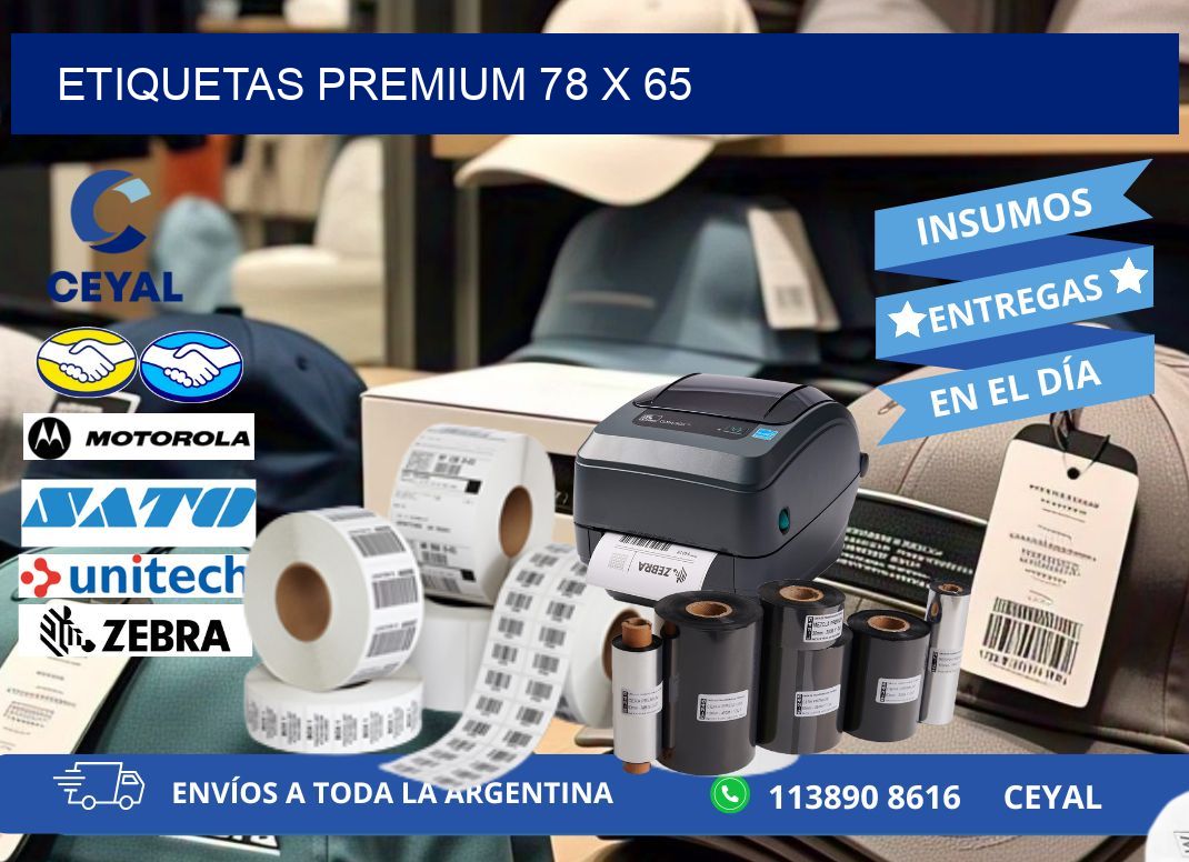 Etiquetas premium 78 x 65