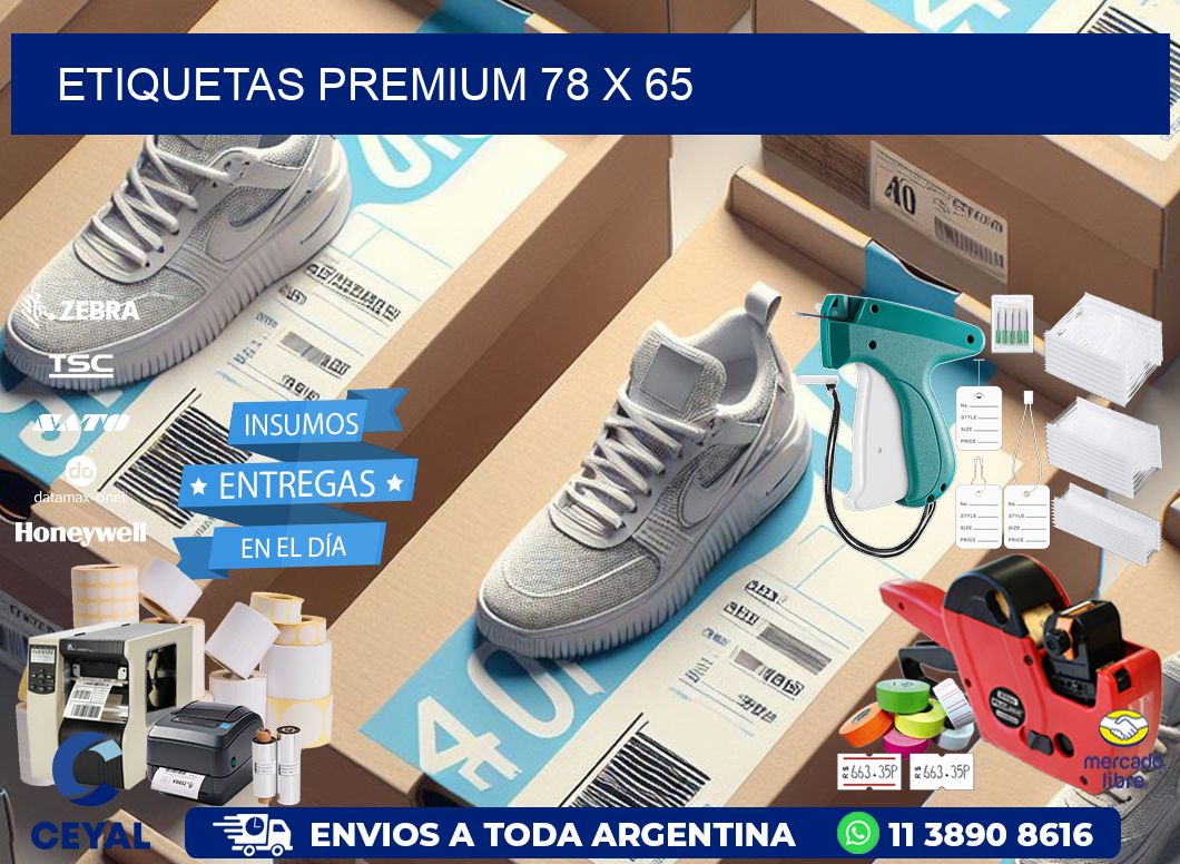 Etiquetas premium 78 x 65