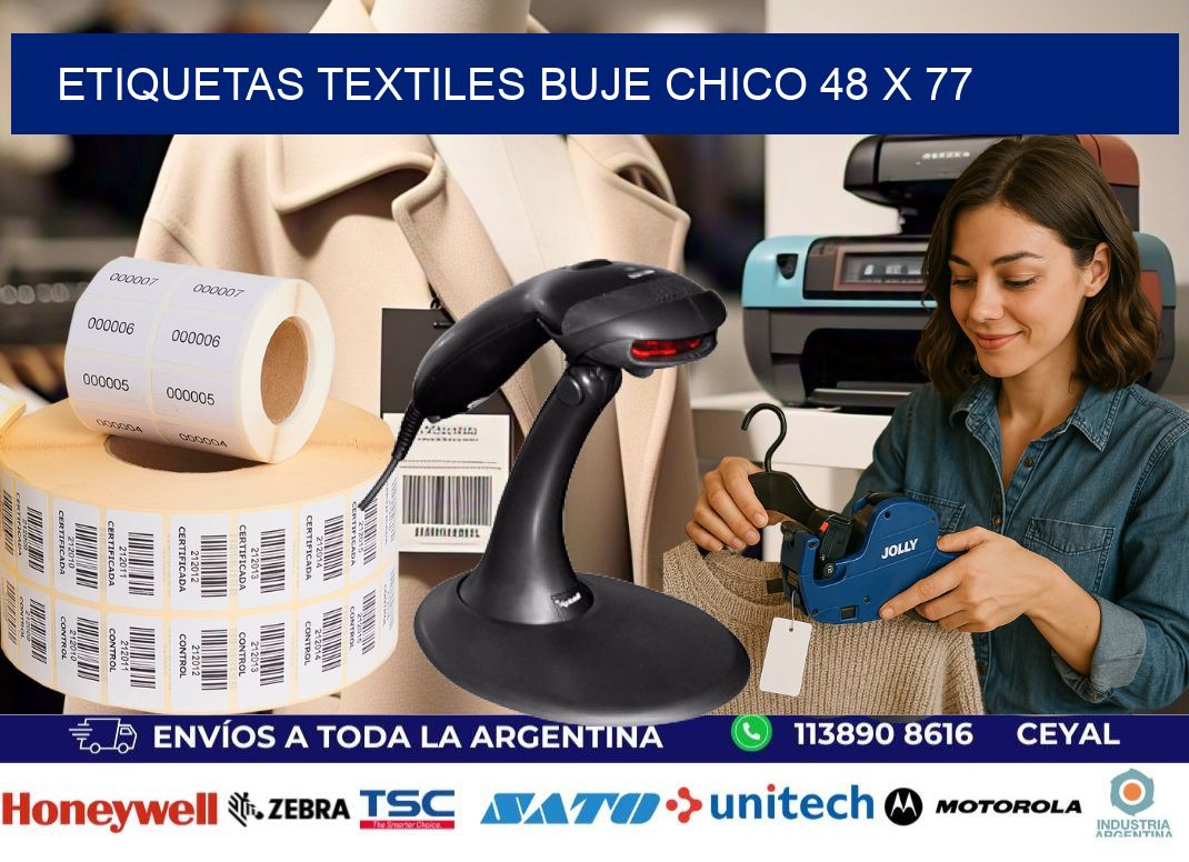 Etiquetas textiles buje chico 48 x 77