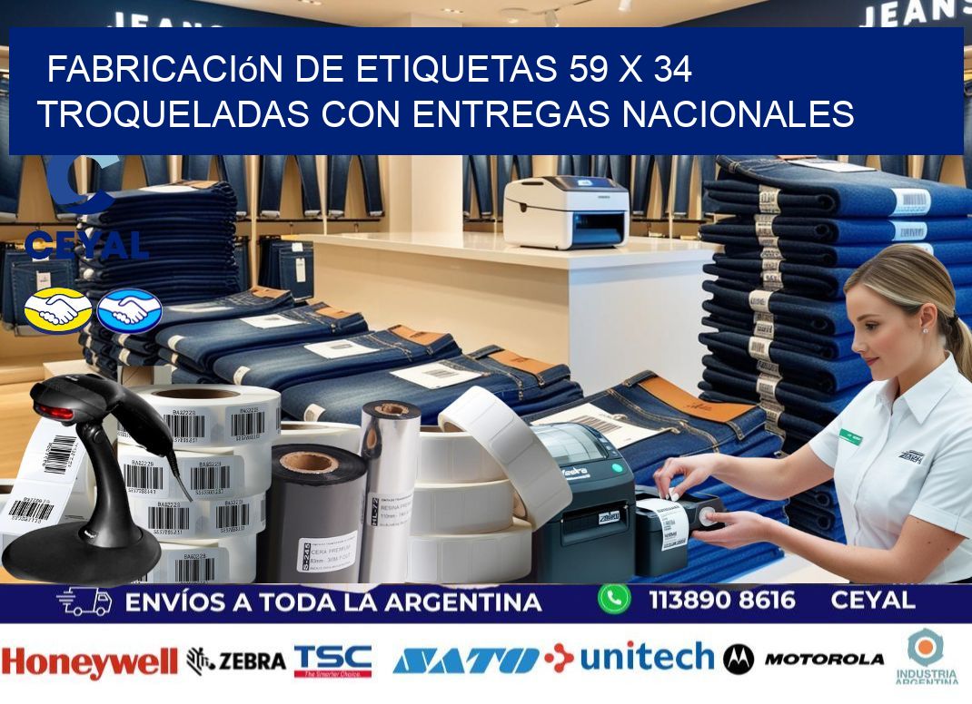 Fabricación de etiquetas 59 x 34 troqueladas con entregas nacionales