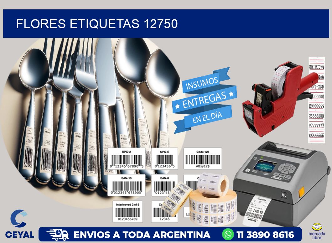 Flores etiquetas 12750