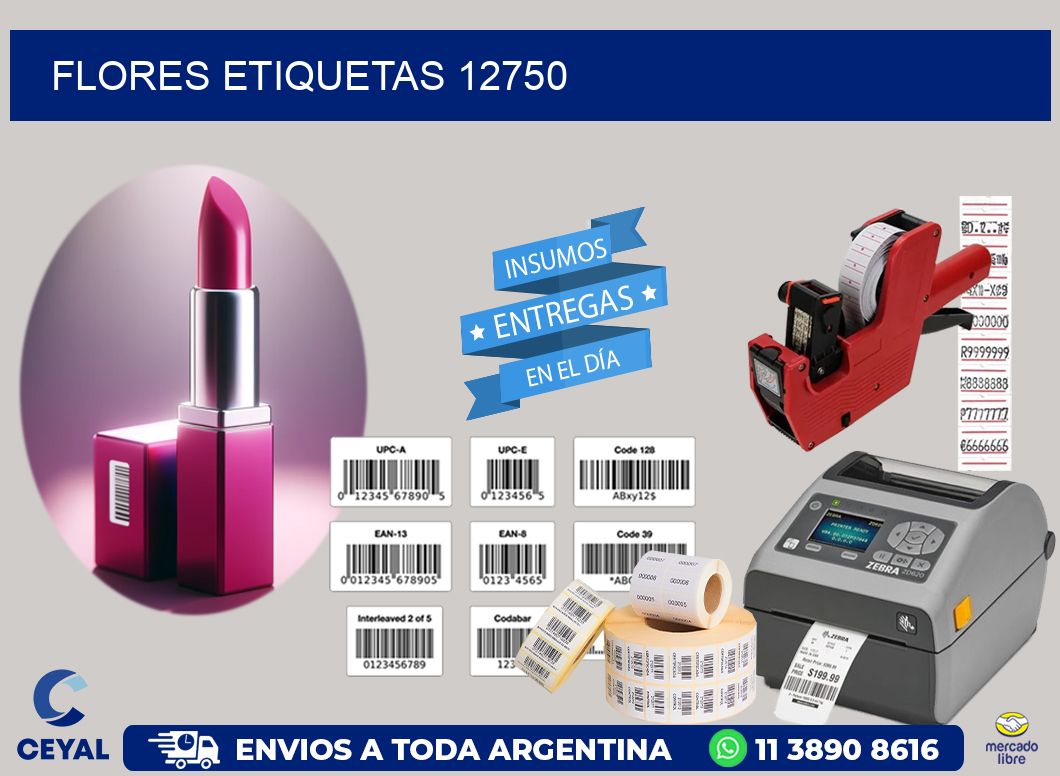 Flores etiquetas 12750