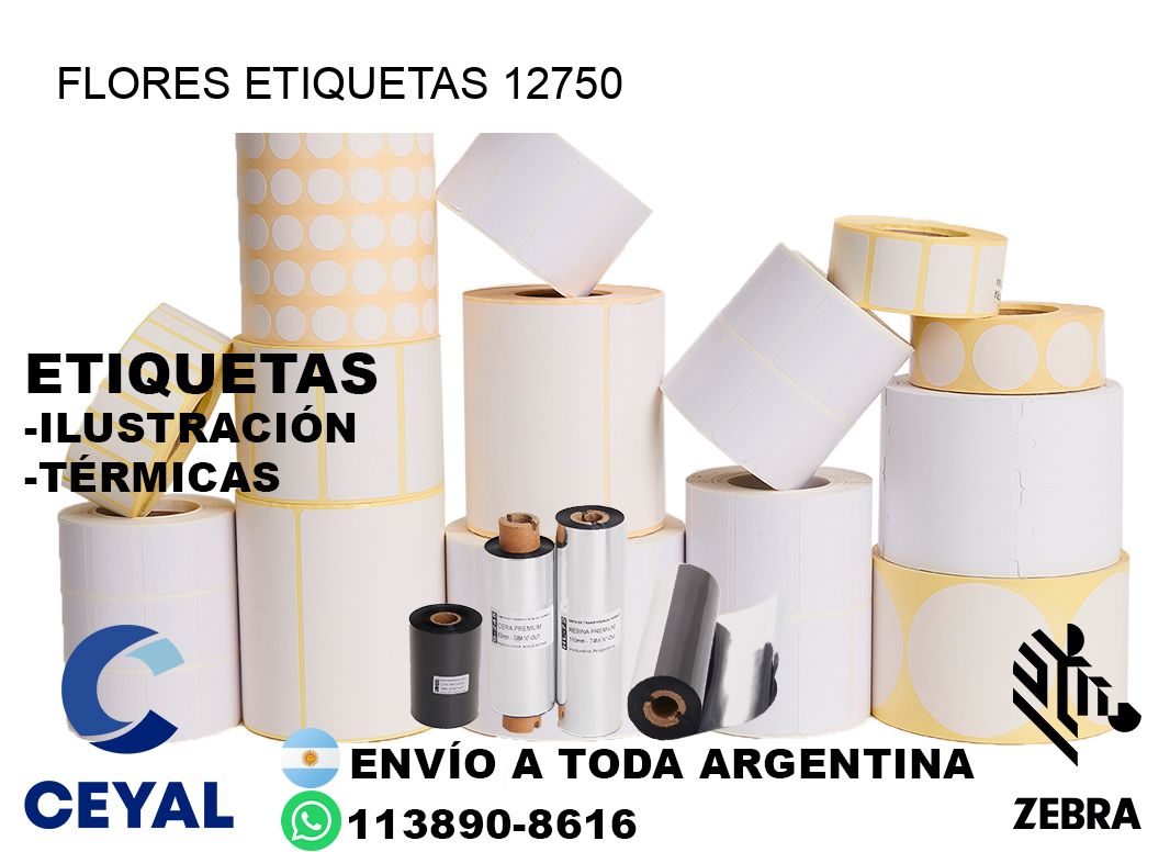 Flores etiquetas 12750
