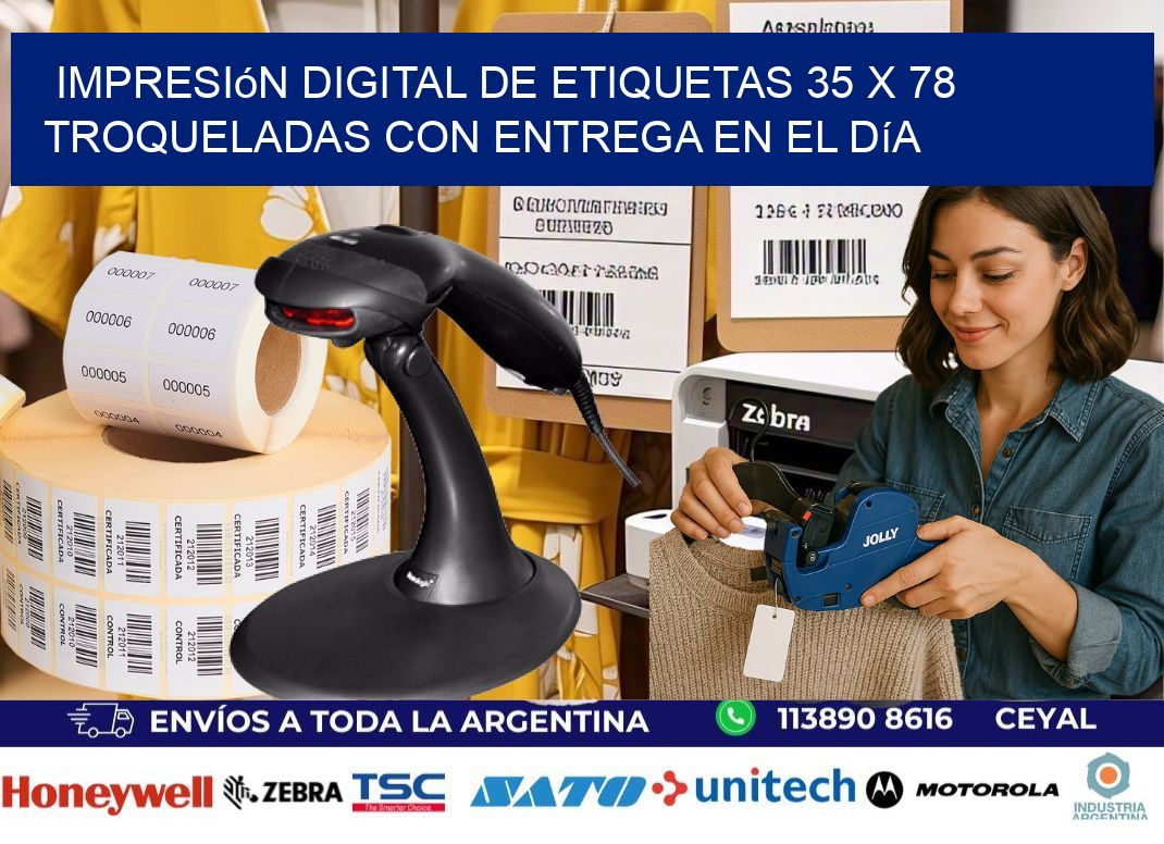 Impresión digital de etiquetas 35 x 78 troqueladas con entrega en el día